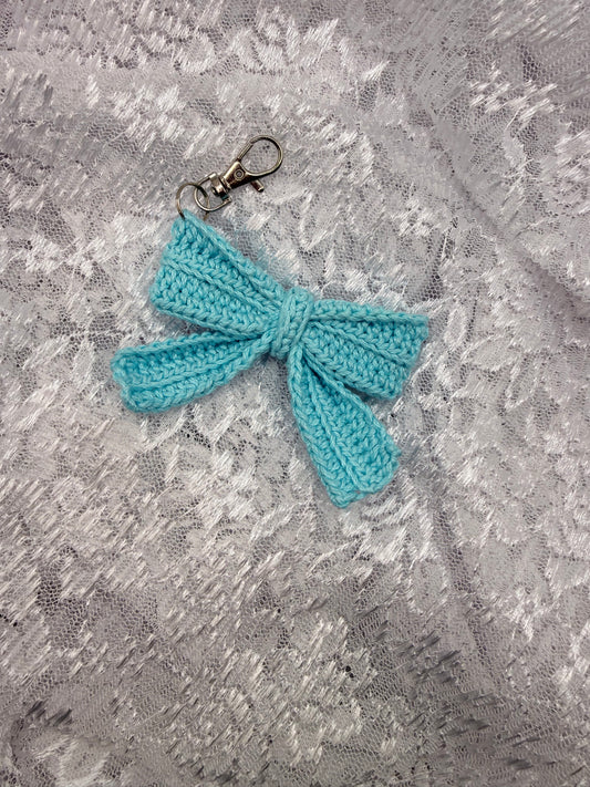 Handmade Crochet Bow Keychain